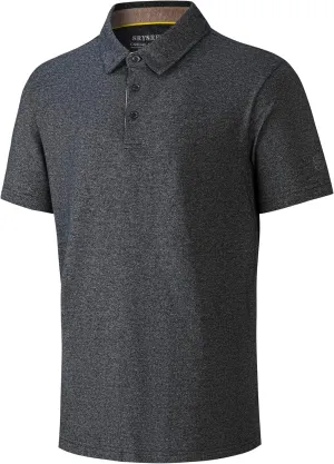 Men's Polo Shirts Short Sleeve Cotton Blend Moisture Wicking Dry Fit Performance Collared Golf Shirts for Men