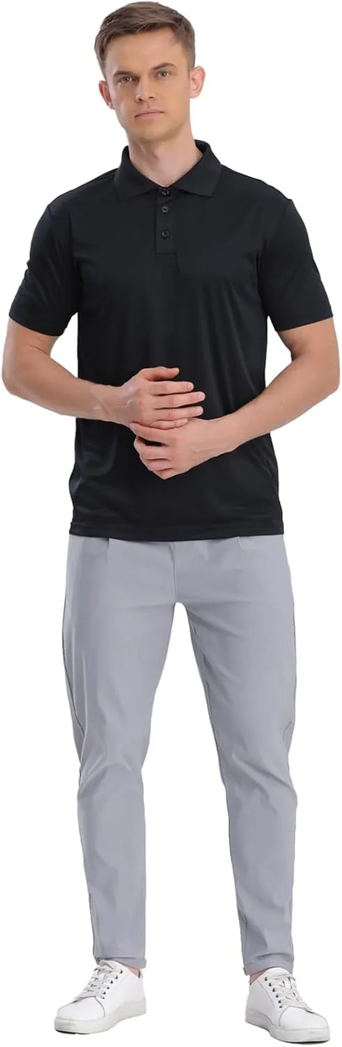 Mens Polo Shirts Short Sleeve,1 Pack/5 Pack Quick Dry Moisture Wicking Polos Workout Golf Shirts for Men