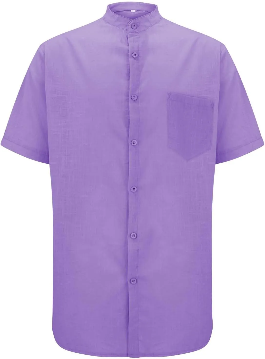 Men's Short Sleeve Fashion Casual Shirt Short Button Down Linen Shirt Summer Beach Vacation Wedding Shirts