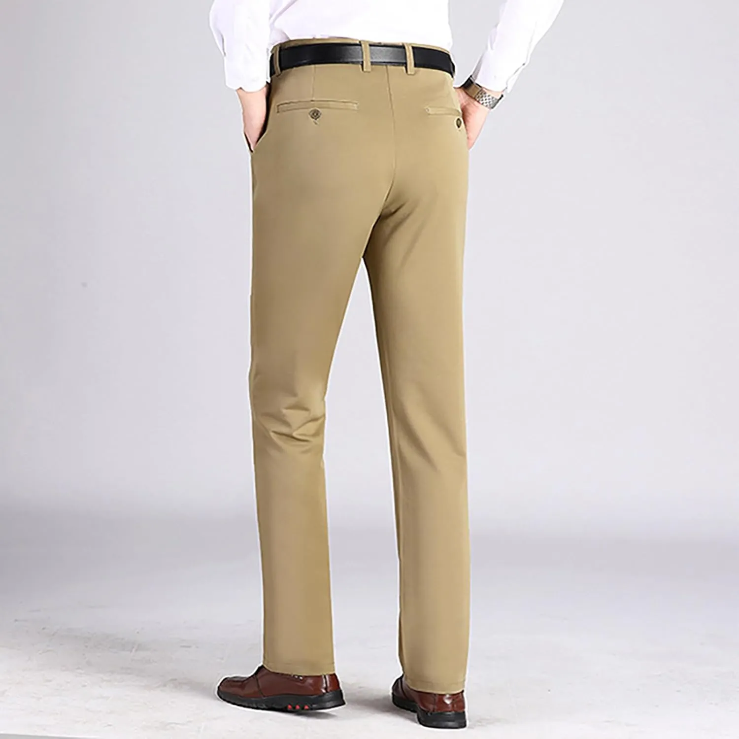 Men's Slim-Fit Flat-Front Dress Pant Stretch Business Casual Chinos Suit Pants for Men Tapered Trousers with Pockets
