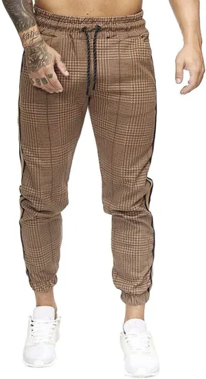 Mens Slim Fit Jogger Pants Tapered Workout Running Track Pants Drawstring Striped Chinos Comfort Flat Front Golf Work Trousers Athletic Sweatpants for Jogging Hiking Exercise Gym Workout