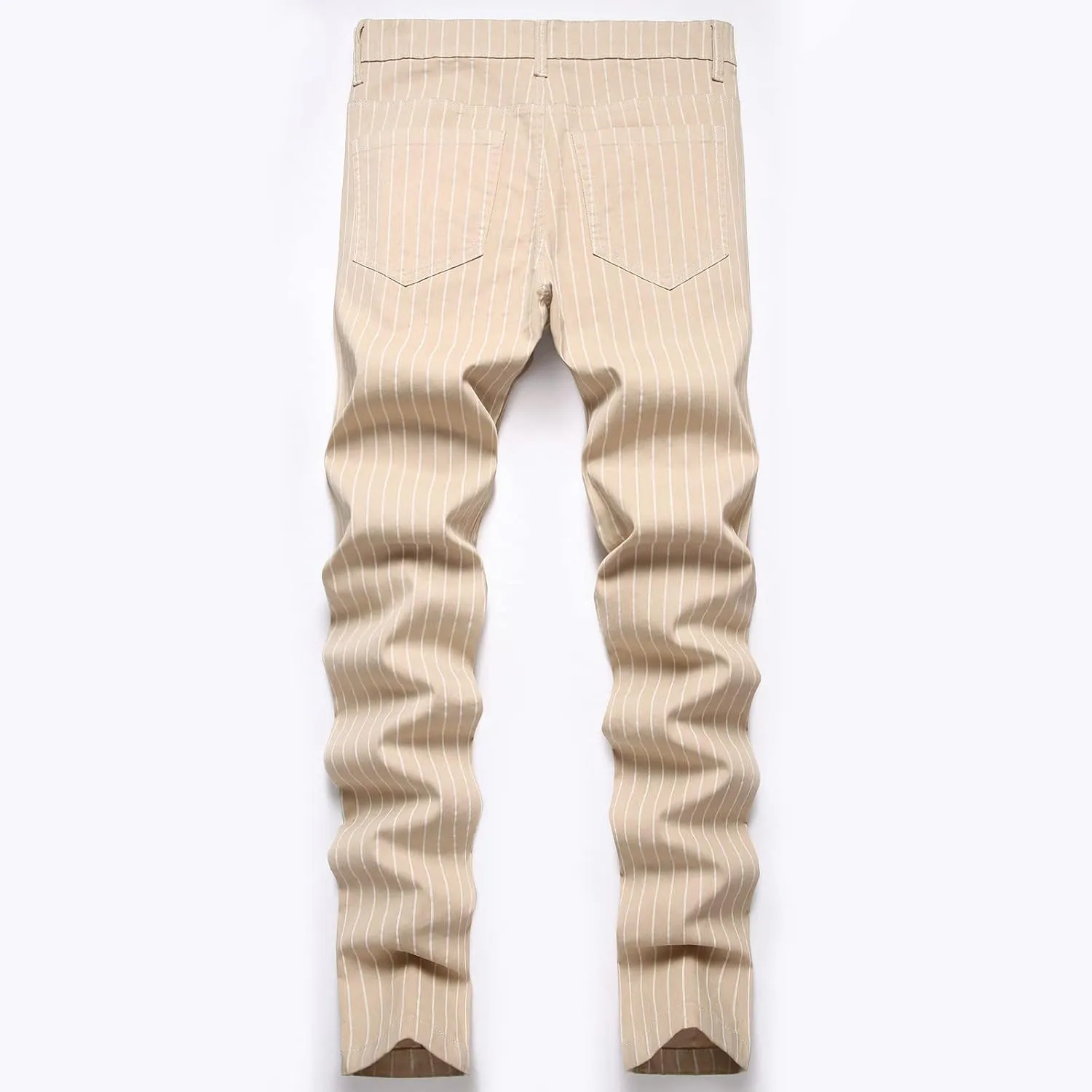 Men's Slim Fit Stretch Plaid Dress Pants Regular Fit Casual Flat-Front Skinny Pencil Pants Business Fashion Chinos Trousers
