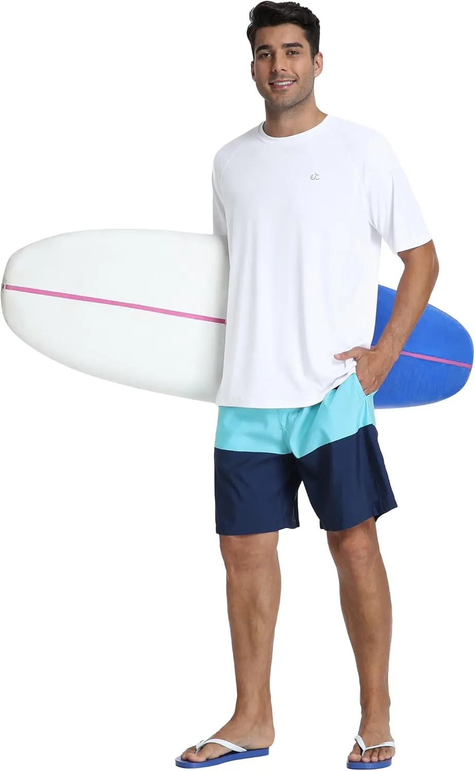 Men's Swim Shirt Quick Dry Sun Shirts UPF50  Rash Guard for Men Short Sleeve UV Sun Protection Beach Shirts