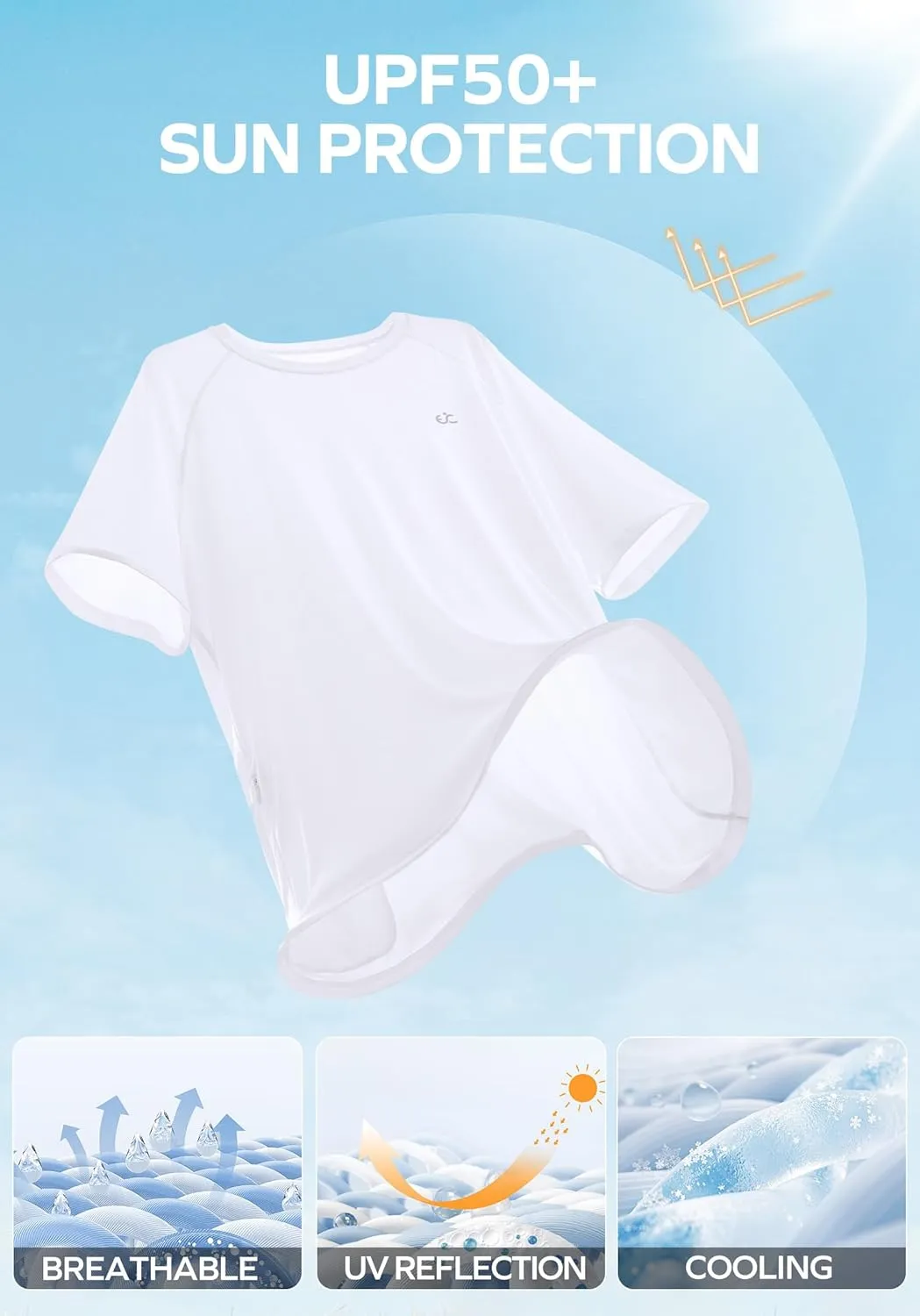 Men's Swim Shirt Quick Dry Sun Shirts UPF50  Rash Guard for Men Short Sleeve UV Sun Protection Beach Shirts