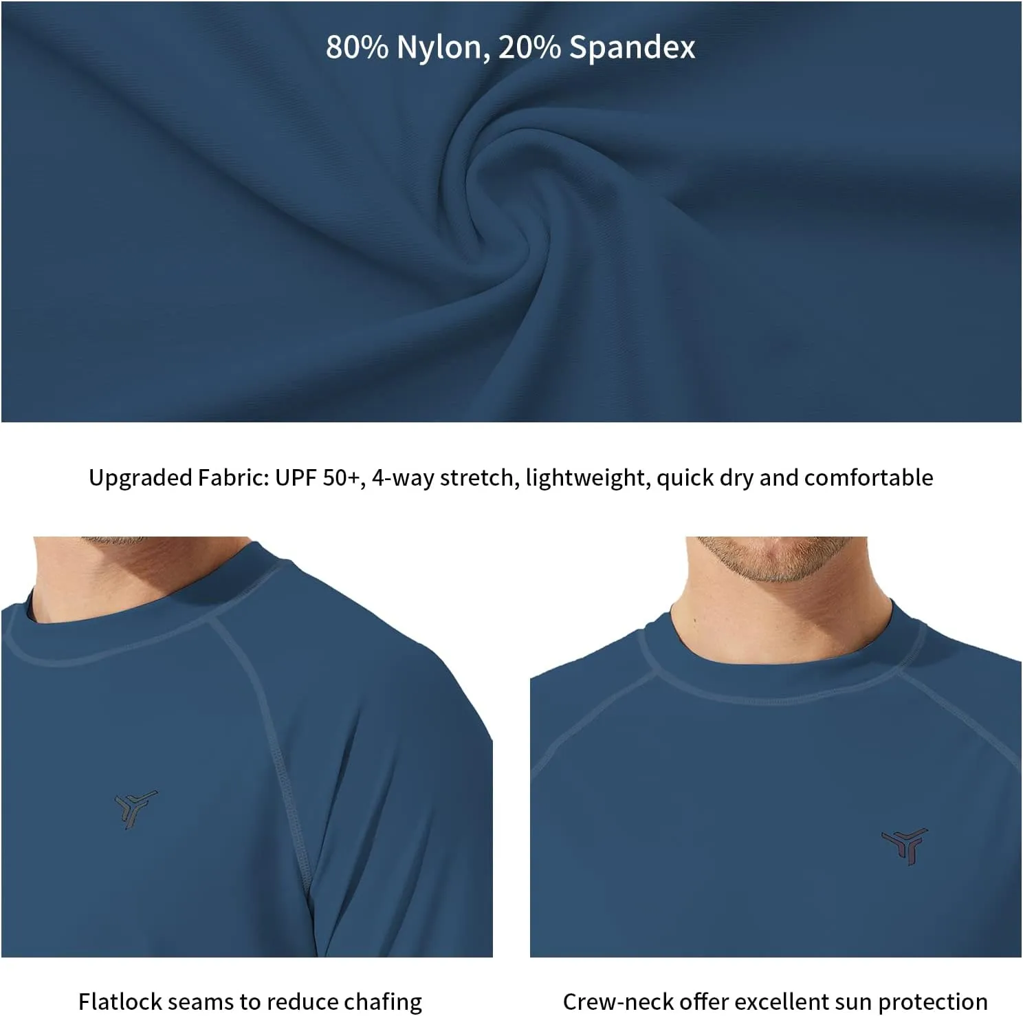 Men's Swim Shirts Rash Guard UPF 50  Long & Short Sleeve UV Sun Protection Summer Shirts Fishing Hiking T-Shirt