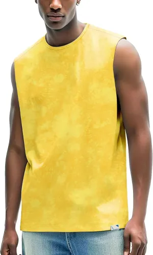 Men's Tank Tops for Workout Muscle Casual Sleeveless Shirts Crewneck Basic Loose Fit UV Protection Summer Beach Tops