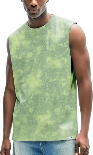 Men's Tank Tops for Workout Muscle Casual Sleeveless Shirts Crewneck Basic Loose Fit UV Protection Summer Beach Tops