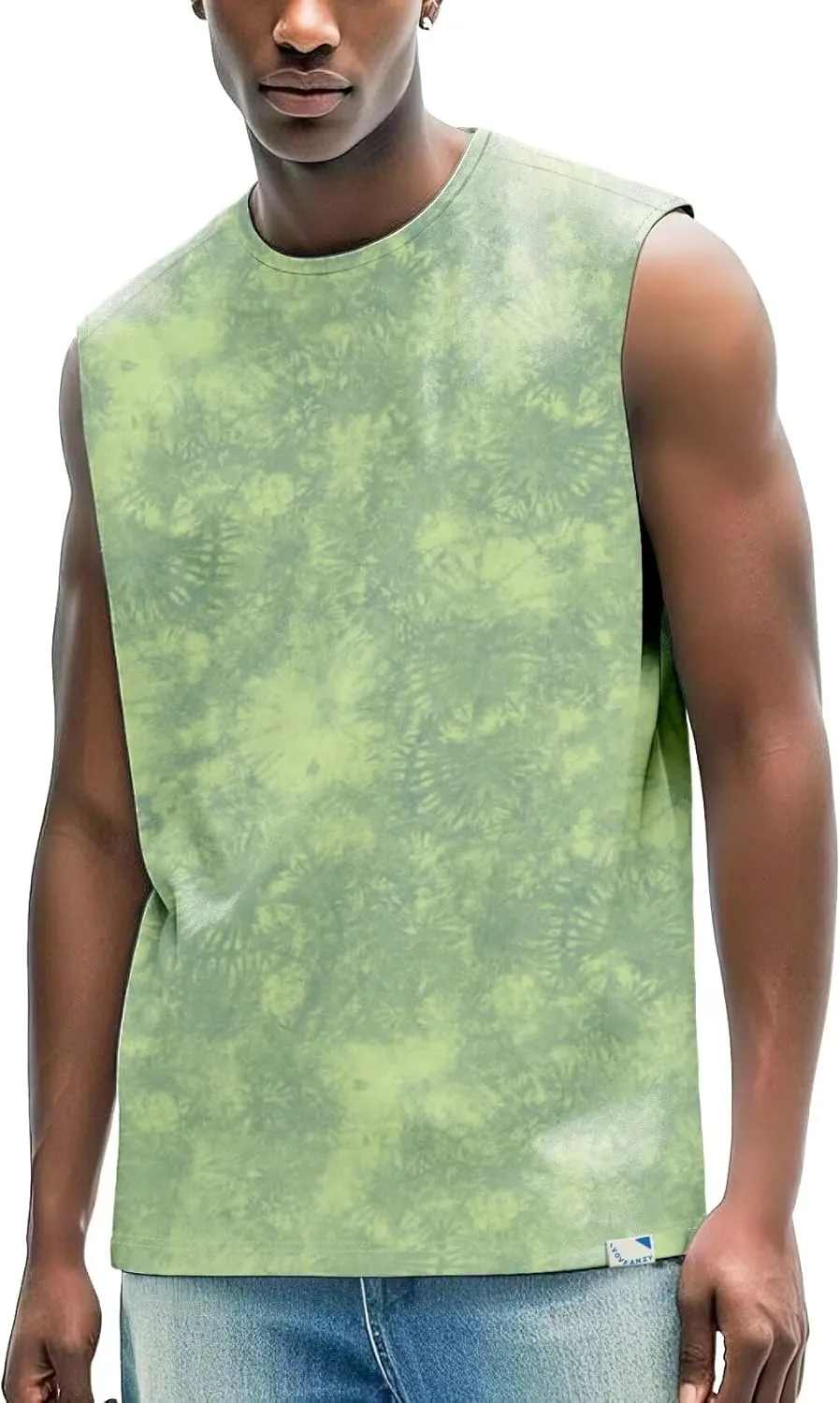 Men's Tank Tops for Workout Muscle Casual Sleeveless Shirts Crewneck Basic Loose Fit UV Protection Summer Beach Tops