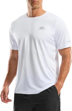 Men's UPF 50  Sun Protection Dry Fit Workout T-Shirts Rash Guard Swim Shirts Moisture Wicking Tee for Athletic, Beach, Hiking