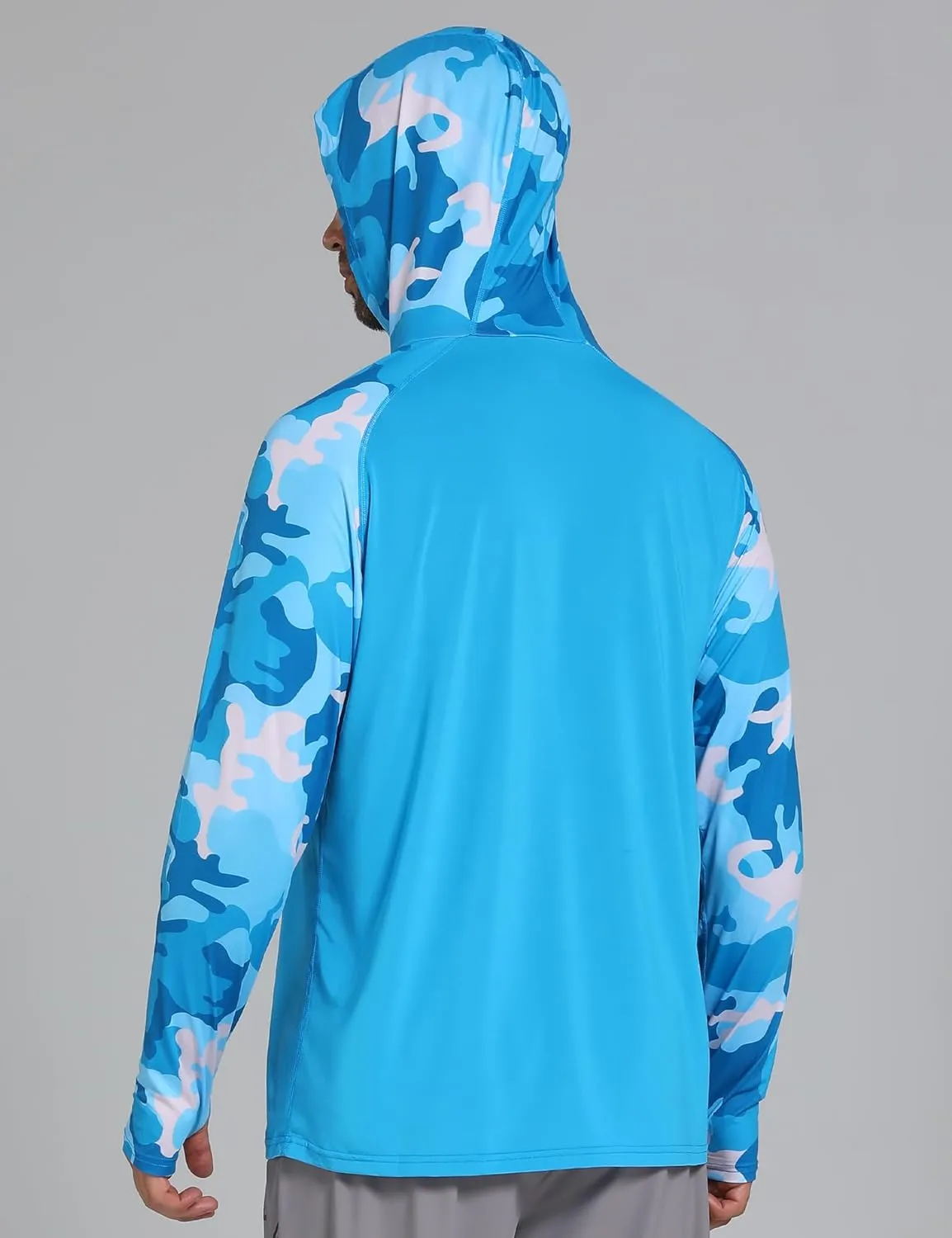 Men's UPF 50  Sun Protection Hoodie Shirts UV SPF Long Sleeve Rash Guard Fishing Swim Shirts Quick Dry