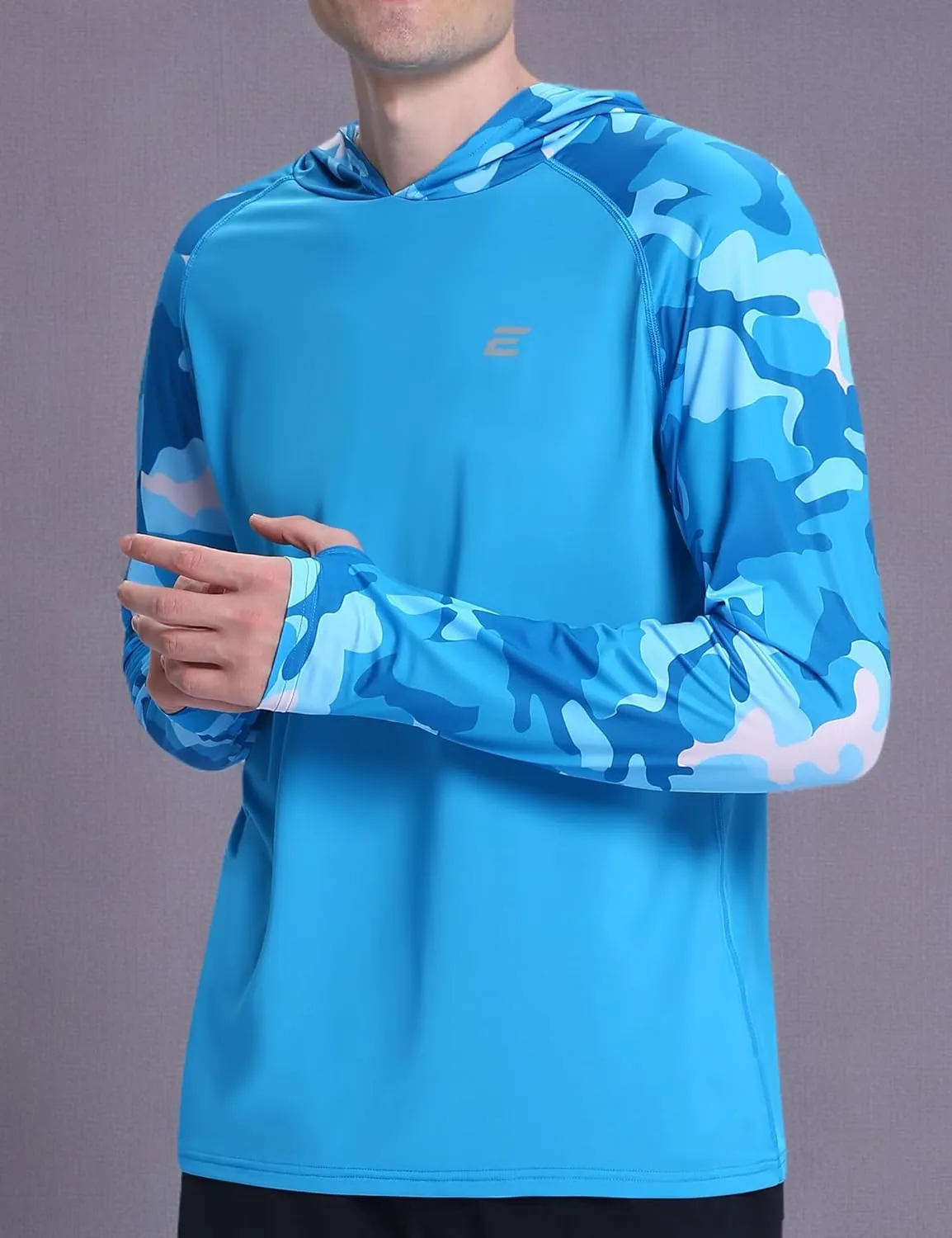 Men's UPF 50  Sun Protection Hoodie Shirts UV SPF Long Sleeve Rash Guard Fishing Swim Shirts Quick Dry