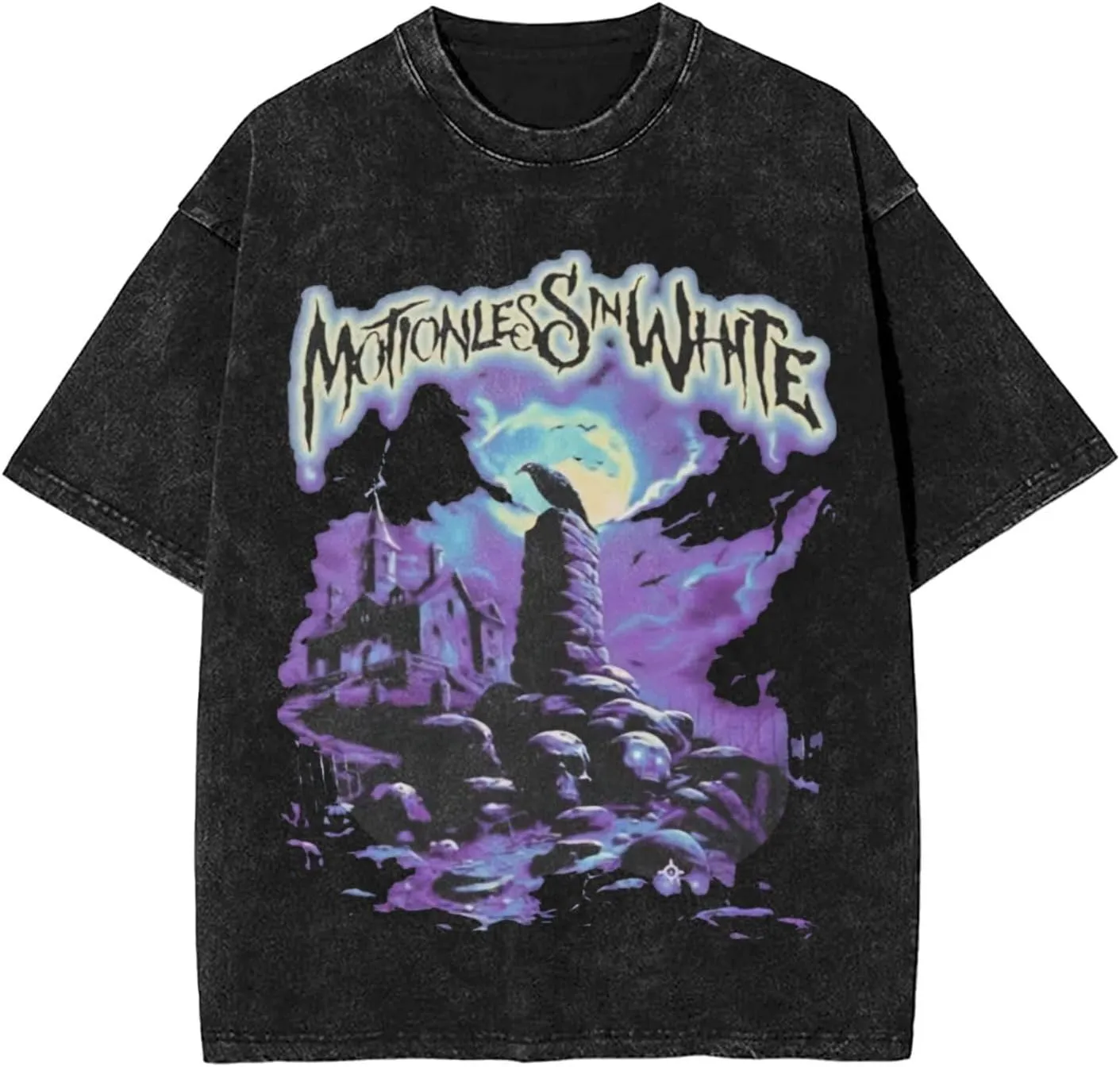 Men's Vintage Oversized Drop Shoulder Casual T Shirt Loose Wash Solid Tees Top