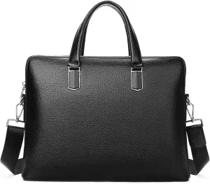 Messenger Bags Men's Business Briefcase Genuine Leather Laptop Bag for Double Layers Male Handbag Travel Casual Shoulder Bag