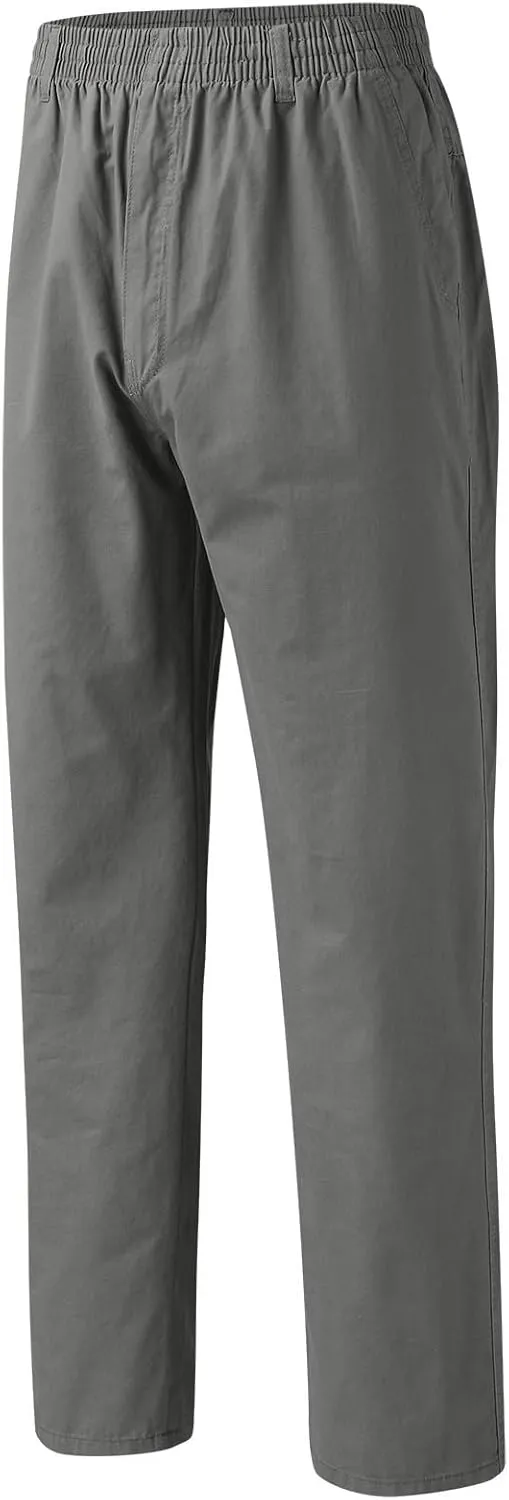 MIDOO Pants for Men Baggy Drawstring Chino Cargo Pants Lightweight Hiking Pants Outdoor Twill Track Jogging