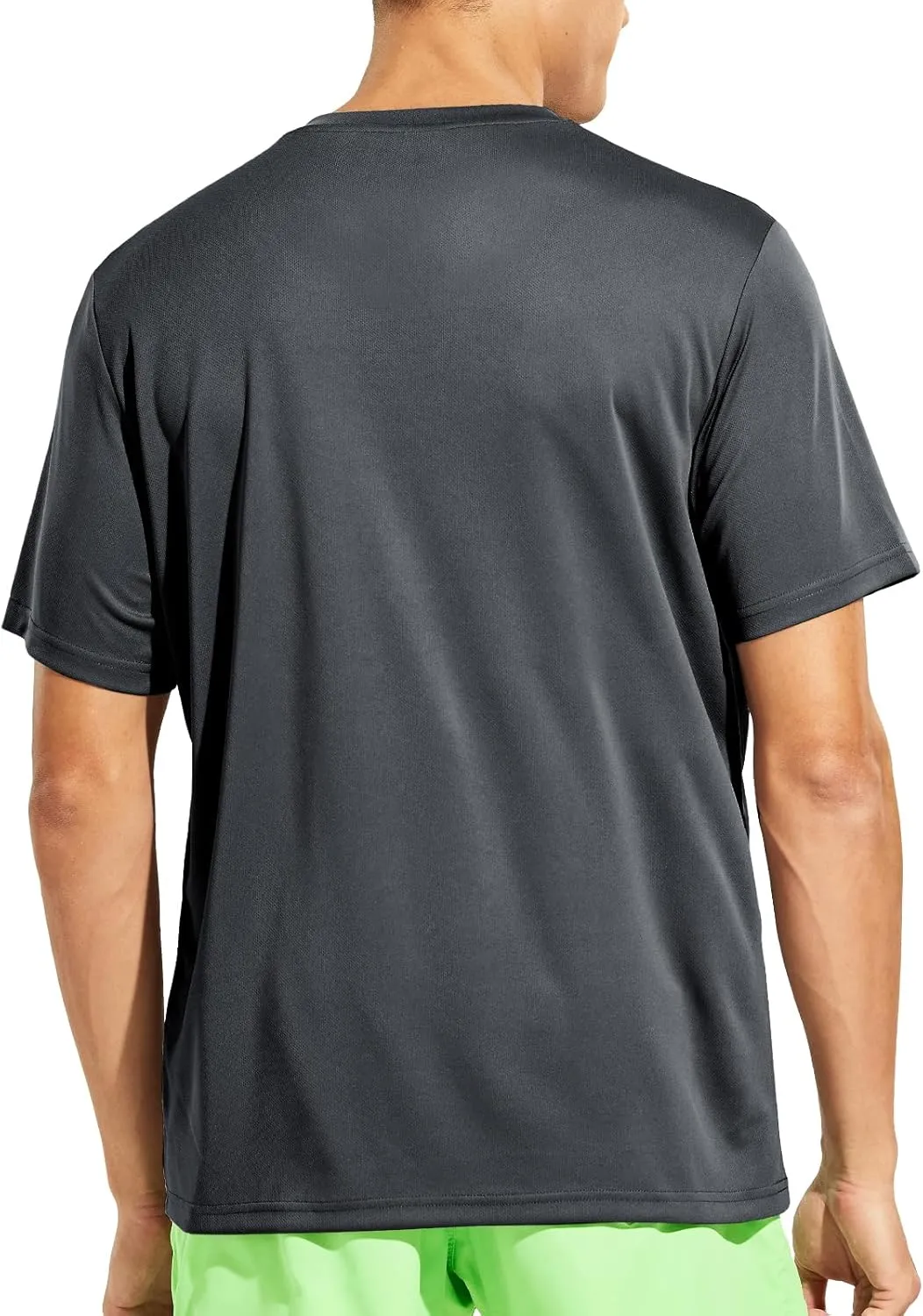 MIER Men's Quick Dry Workout Shirts Moisture Wicking Running Athletic Performance T-Shirts V Neck Top Tee, 2 Pack