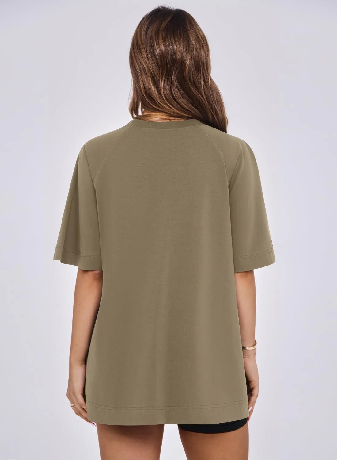 MIHOLL Womens Oversized T Shirts Short Sleeve Crewneck Summer Tops Casual Loose Basic Tees
