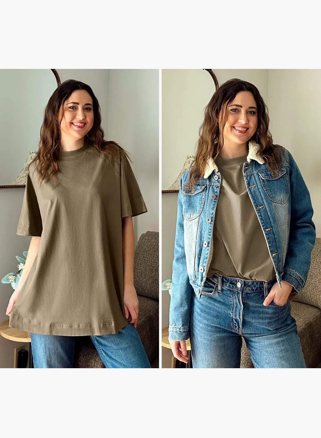 MIHOLL Womens Oversized T Shirts Short Sleeve Crewneck Summer Tops Casual Loose Basic Tees