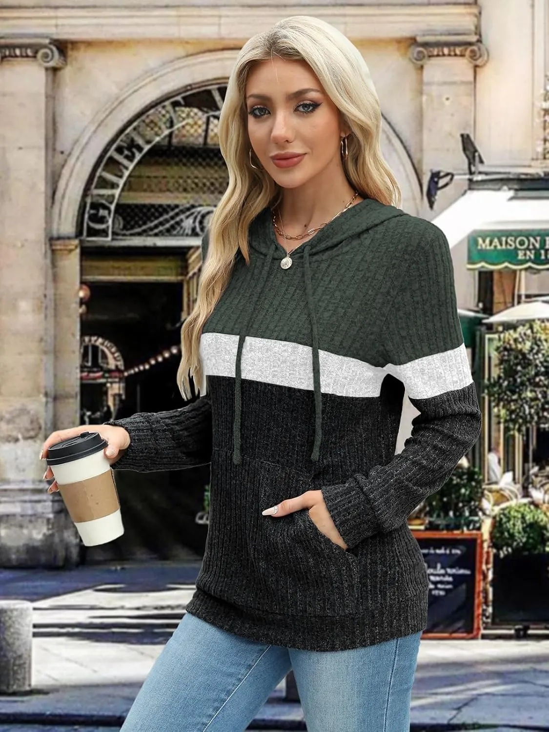 MixShe Sweaters for Women Fall Tops Long Sleeve Hoodie Ladies Sweatshirts Pullover Blouses Loose Casual Fashion Clothes