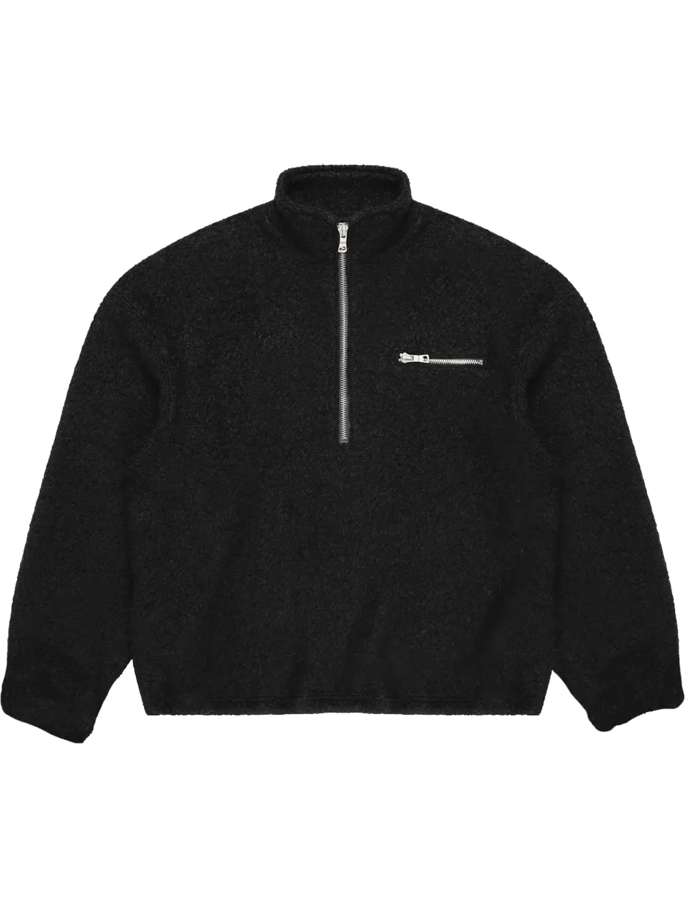 MKI MIYUKI ZOKU Boucle Quarter Zip Sweatshirt Black