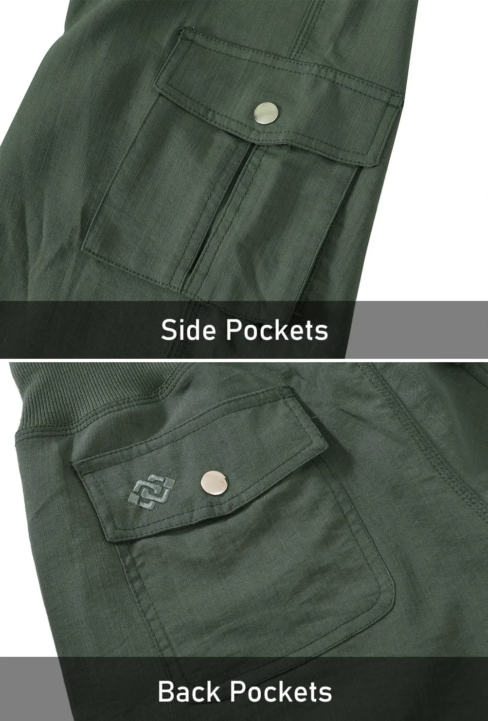 MoFiz Womens Capris with Pockets Loose Fit Casual Capri Pants Dressy Lightweight Ladies Baggy Cargo Pants for Hiking