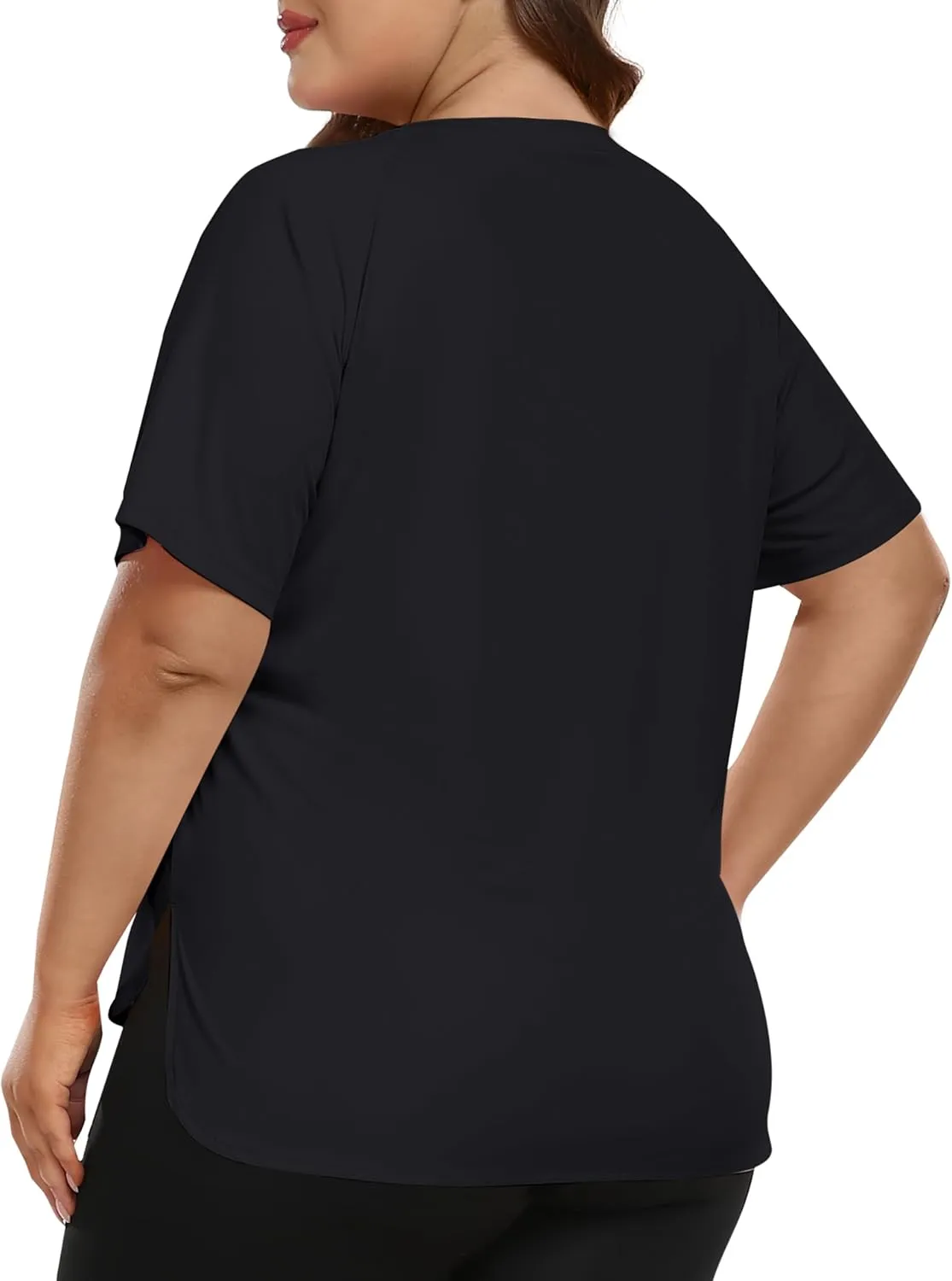 MoFiz Women's Plus Size Workout Tops Short Sleeve Running Shirts UPF 50  Hiking T-Shirts Quick Dry Athletic Top