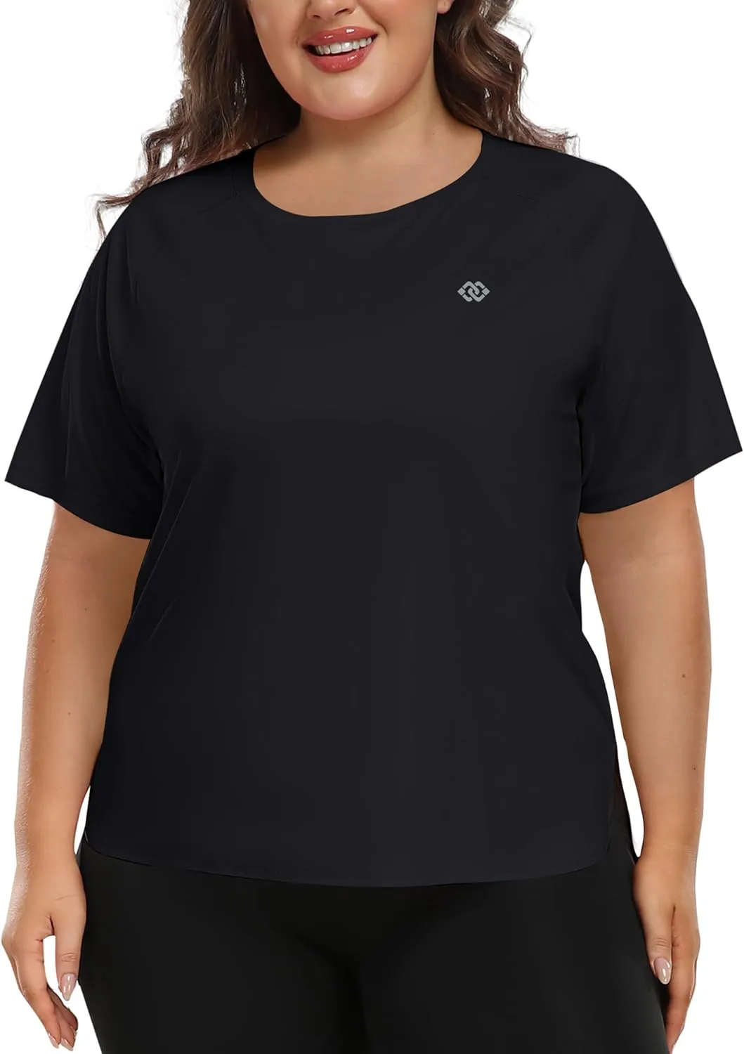 MoFiz Women's Plus Size Workout Tops Short Sleeve Running Shirts UPF 50  Hiking T-Shirts Quick Dry Athletic Top