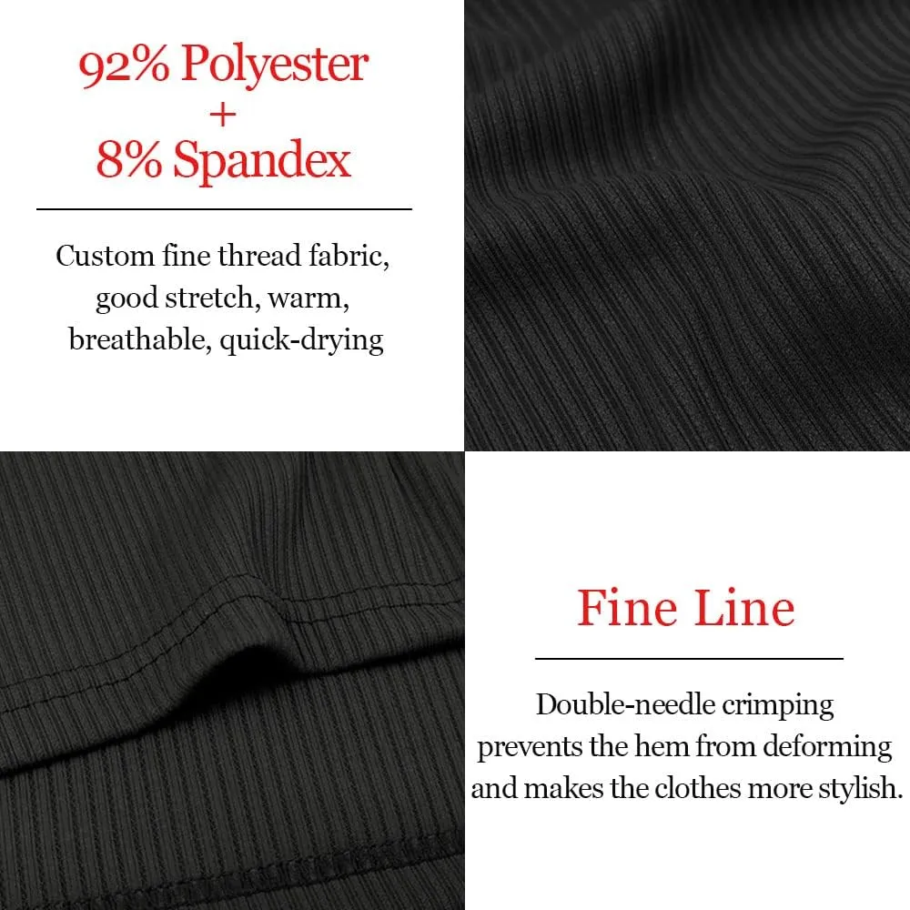 Muscle Cmdr Men's Slim Fit Muscle Polo Shirts Long&Short Sleeve Stretch Quick Dry Tee Casual Golf Athletic T-Shirts