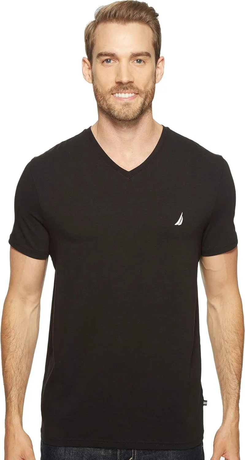 Nautica Men's Short Sleeve Solid Slim Fit V-Neck T-Shirt
