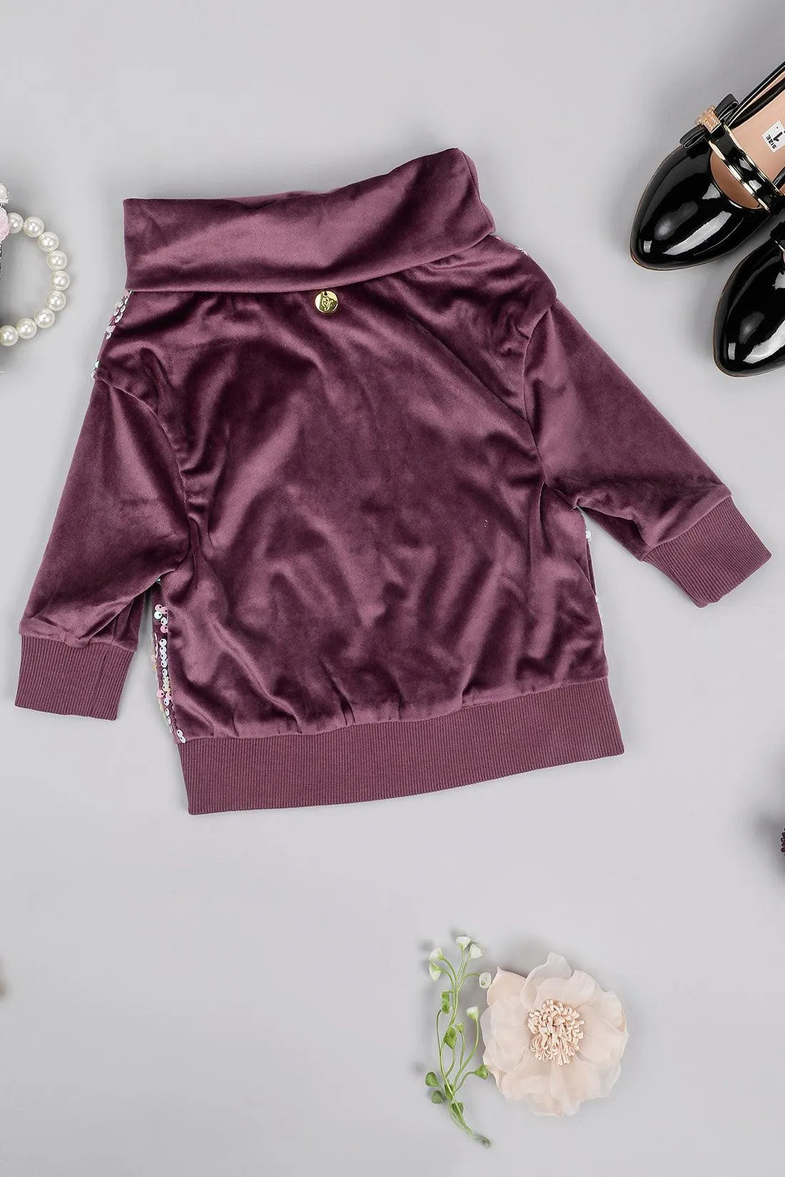 One Friday Kids Girls Purple Full Sleeve Top