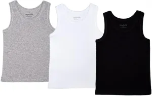 ORGANICKID Boys Organic Cotton Tank Top Sleveless Undershirts Toddler Underwear 3 Pack Tees