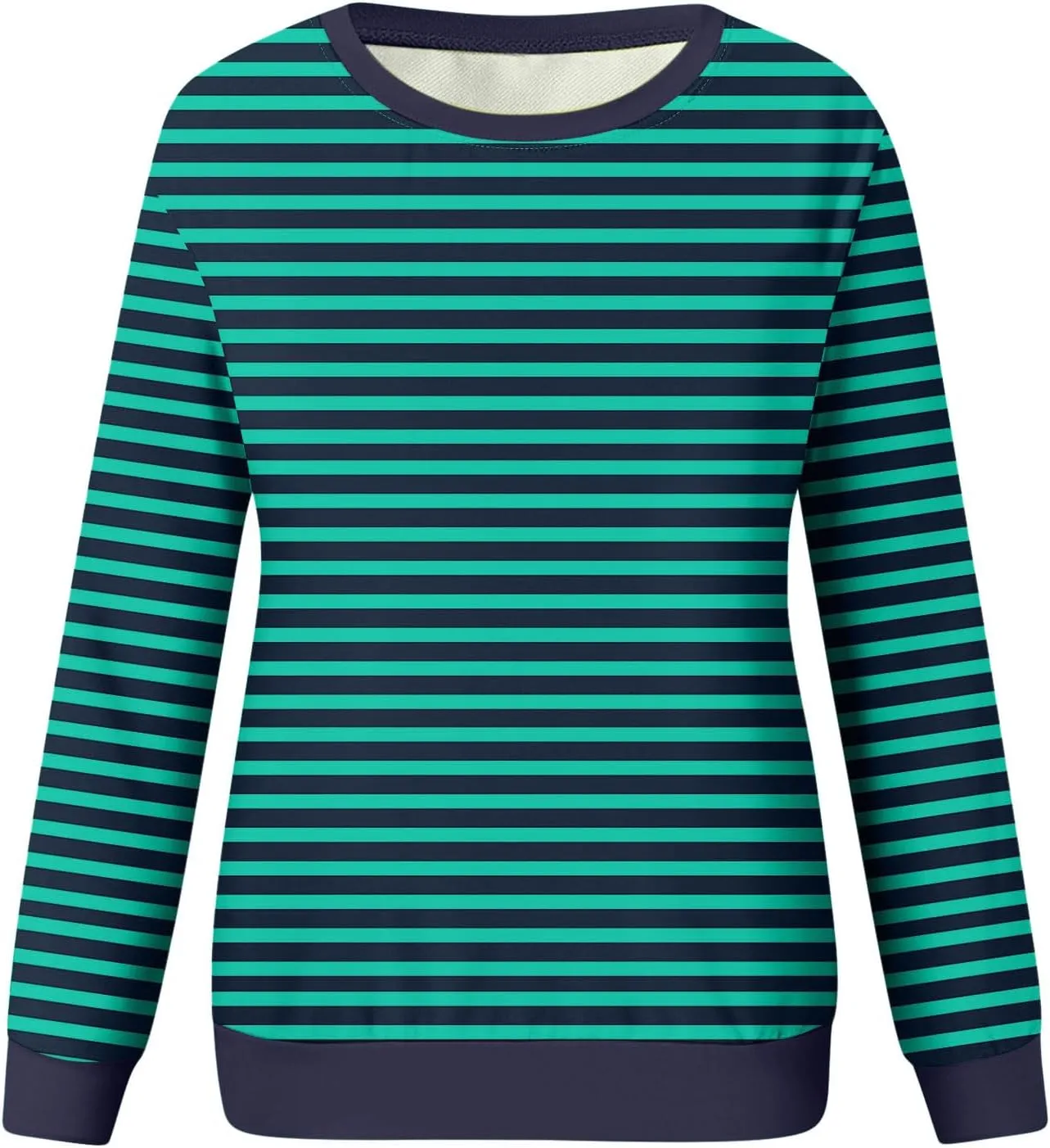 Oversized Sweatshirts for Women Loose Fit Long Sleeve Pullover Tops Striped No Hood Crewneck Casual Comfy Blouses
