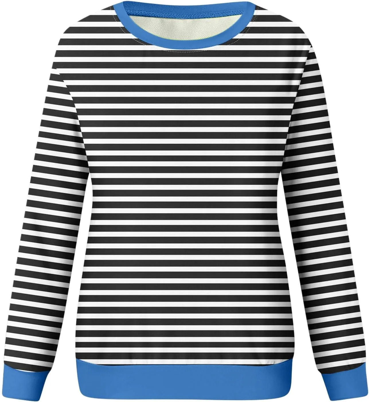 Oversized Sweatshirts for Women Loose Fit Long Sleeve Pullover Tops Striped No Hood Crewneck Casual Comfy Blouses