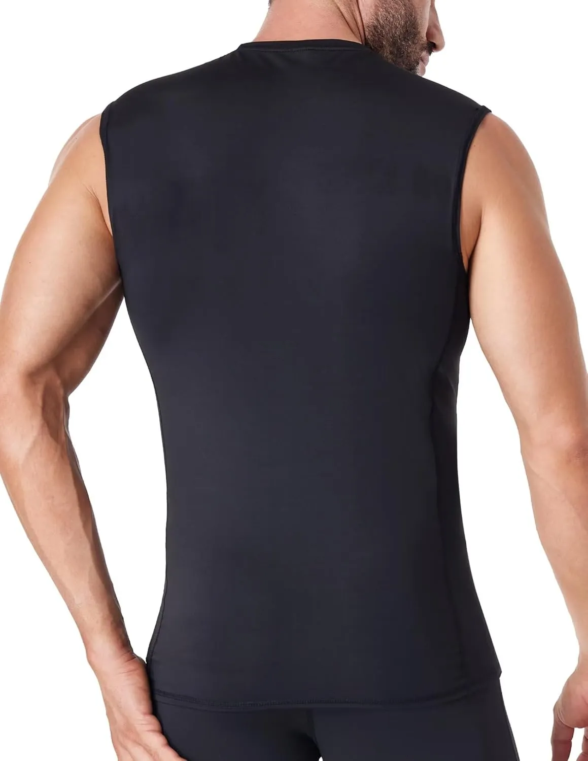 OYGSieg 6 or 3 Pack Men's Athletic Compression Shirts Sleeveless Tank Top Base Layer Sports Workout Shirts for Basketball