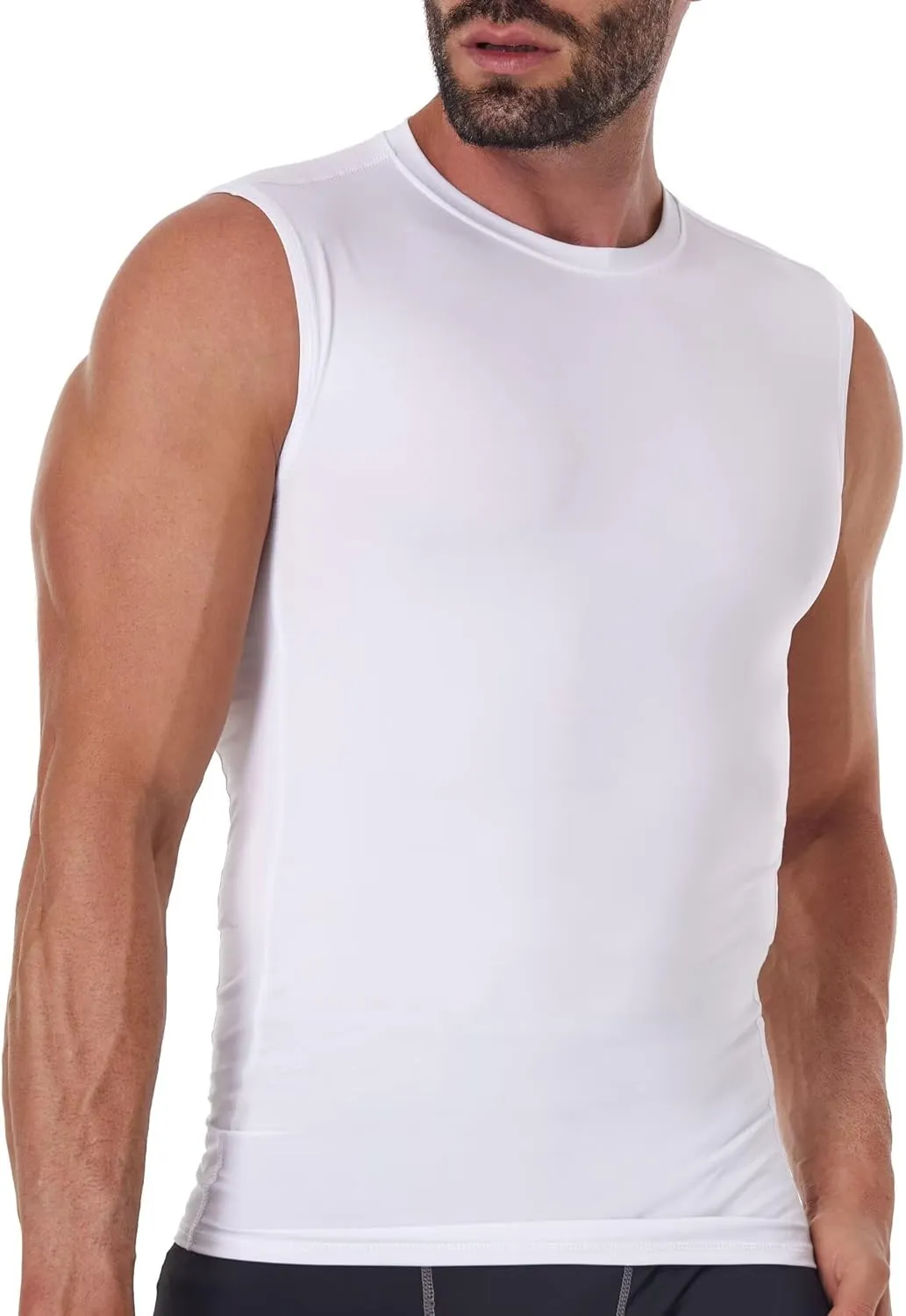 OYGSieg 6 or 3 Pack Men's Athletic Compression Shirts Sleeveless Tank Top Base Layer Sports Workout Shirts for Basketball