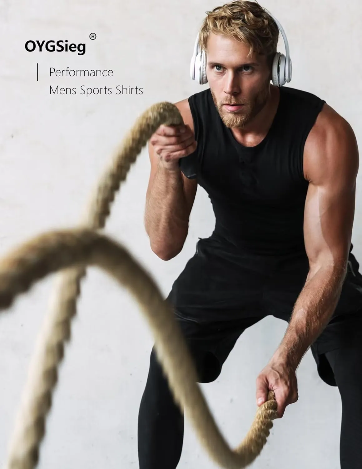 OYGSieg 6 or 3 Pack Men's Athletic Compression Shirts Sleeveless Tank Top Base Layer Sports Workout Shirts for Basketball