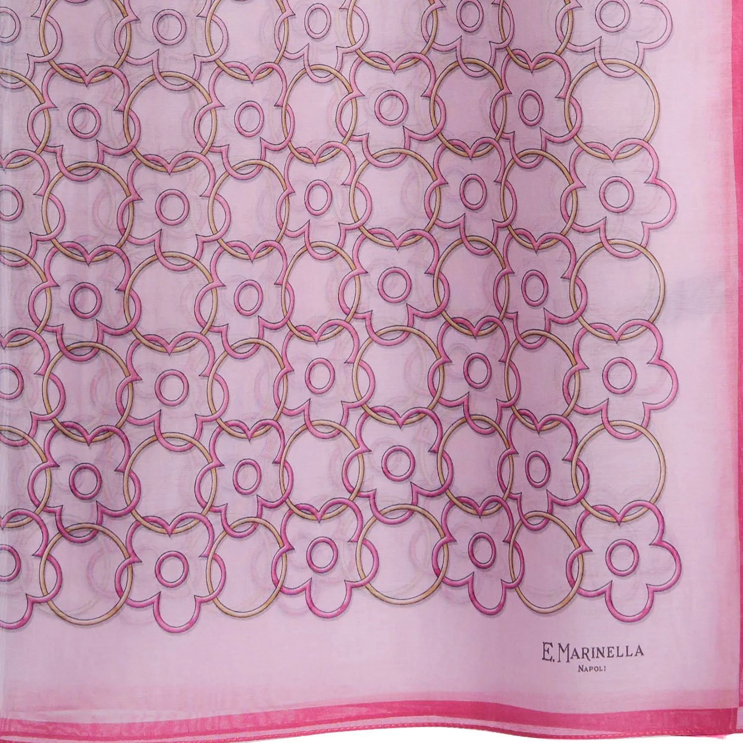 PINK TUBULAR SCARF IN COTTON VOILE AND SILK