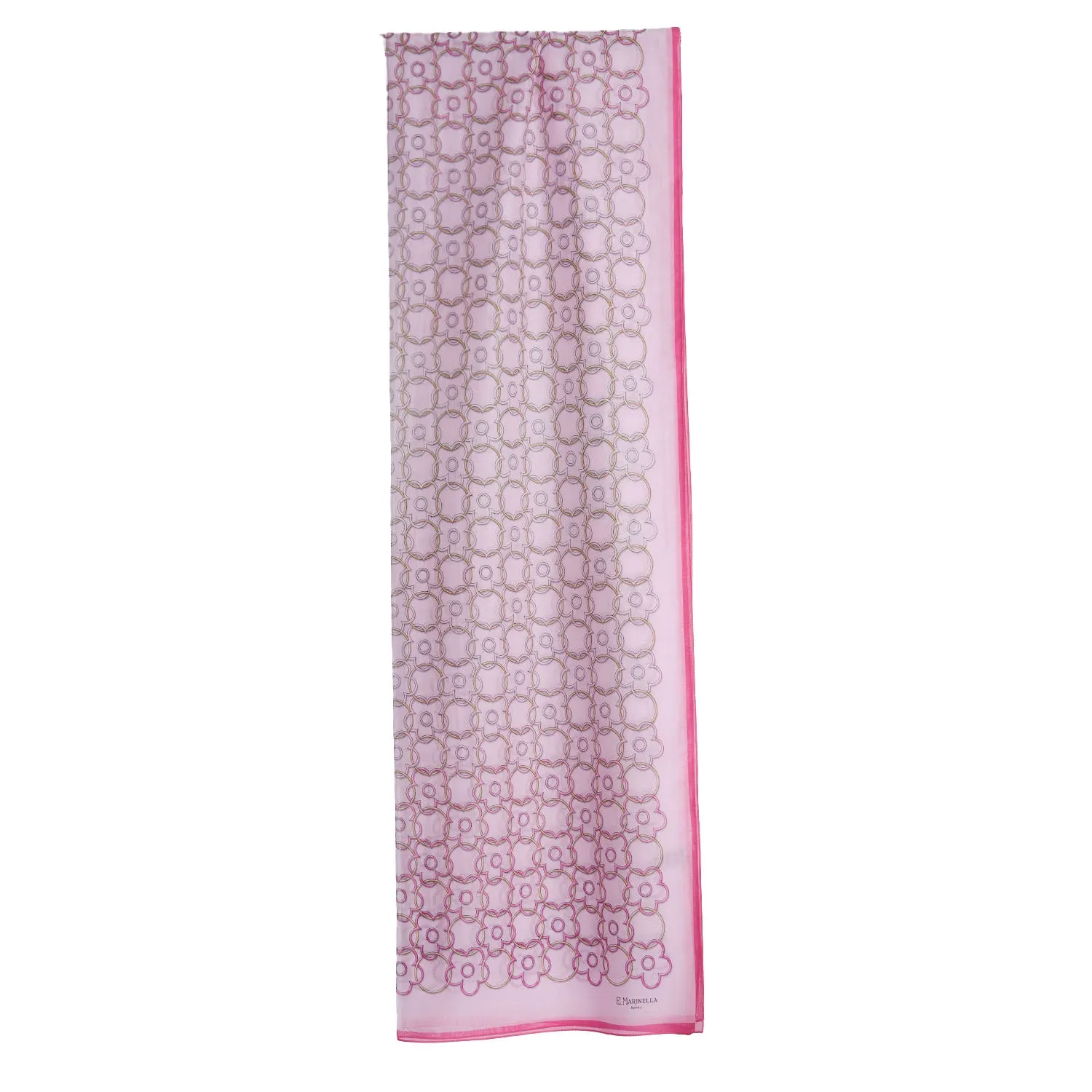 PINK TUBULAR SCARF IN COTTON VOILE AND SILK