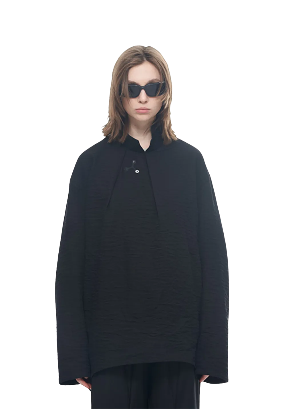 Pleated Embroidered shirt