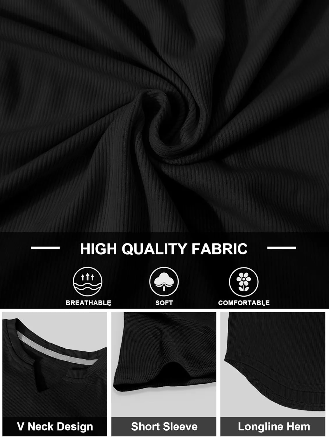 PLEPAN Mens Muscle T Shirts V Neck Short Sleeve Henley Shirt Hipster Longline Gym Workout Athletic Tee Shirts