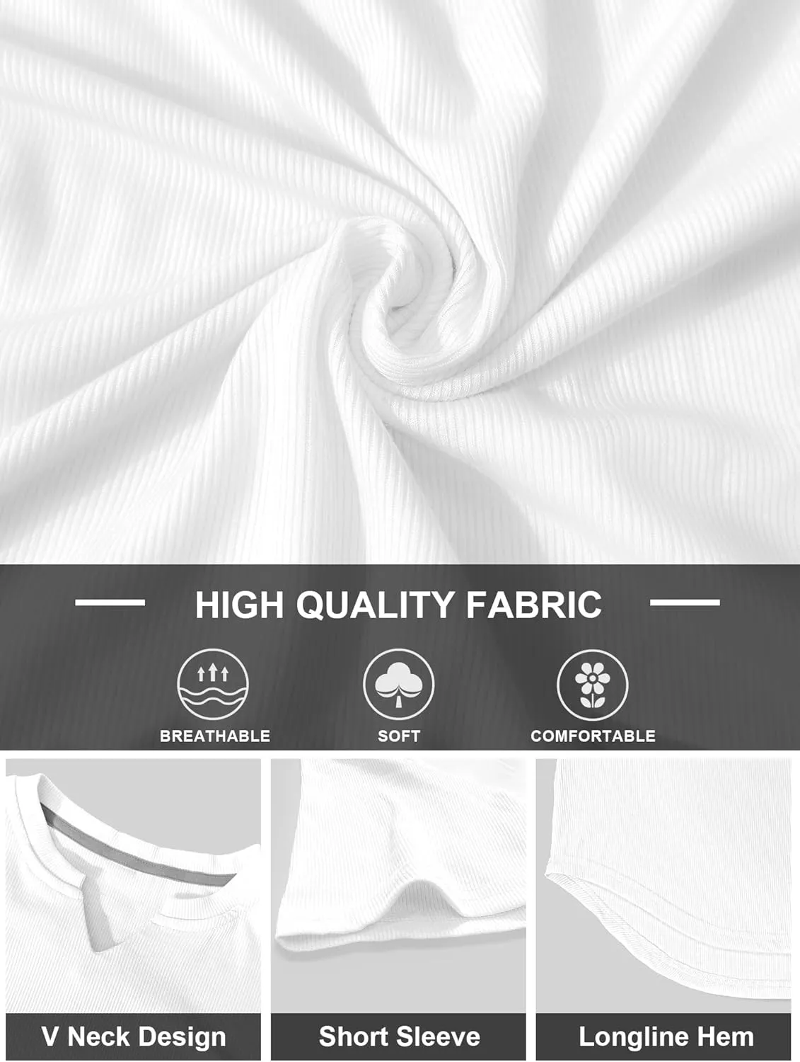 PLEPAN Mens Muscle T Shirts V Neck Short Sleeve Henley Shirt Hipster Longline Gym Workout Athletic Tee Shirts
