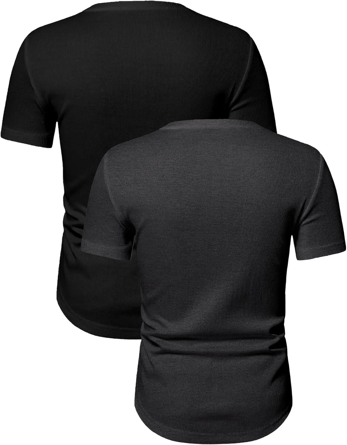 PLEPAN Mens Muscle T Shirts V Neck Short Sleeve Henley Shirt Hipster Longline Gym Workout Athletic Tee Shirts