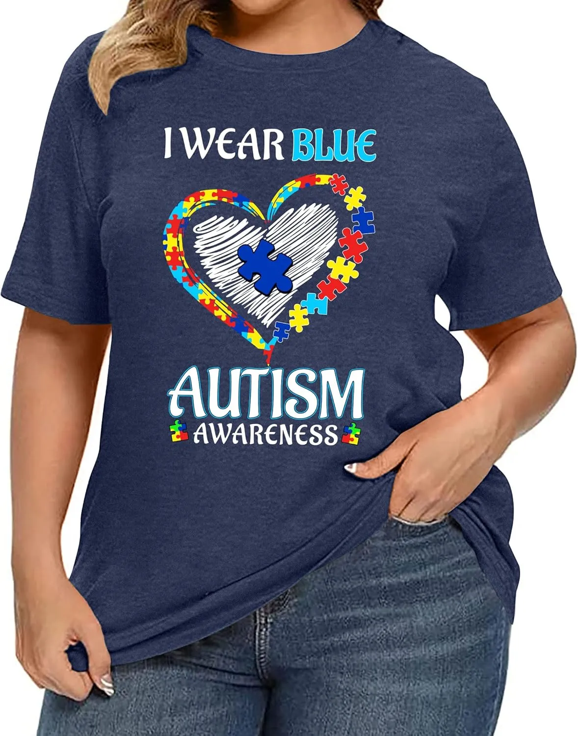 Plus Size Autism Shirt for Women Be Kind Autism Tshirt Autism Heart Graphic Tees Autism Accept Tops