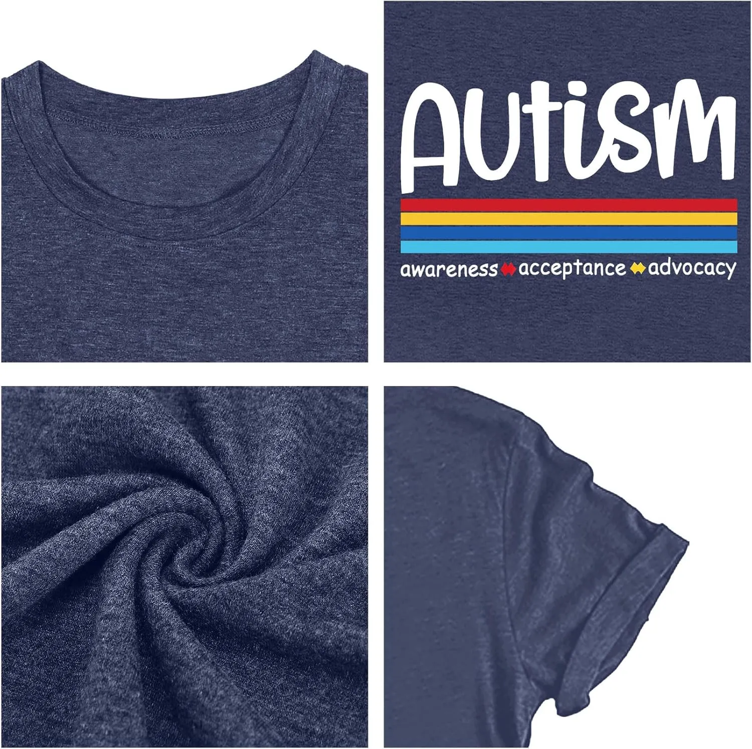 Plus Size Autism Shirt for Women Be Kind Autism Tshirt Autism Heart Graphic Tees Autism Accept Tops