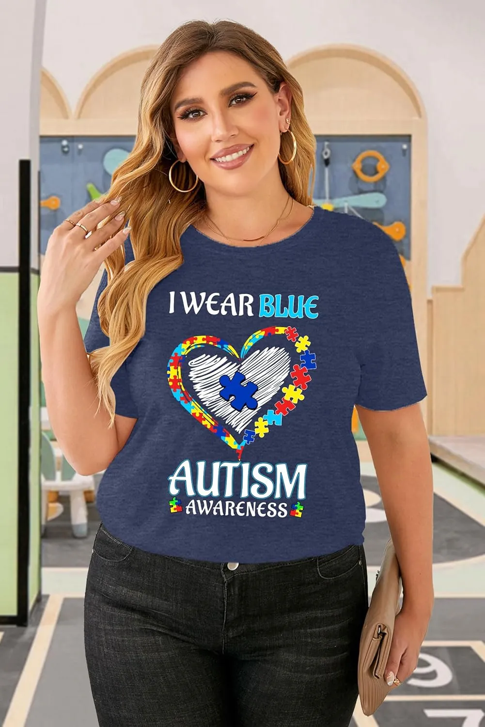 Plus Size Autism Shirt for Women Be Kind Autism Tshirt Autism Heart Graphic Tees Autism Accept Tops