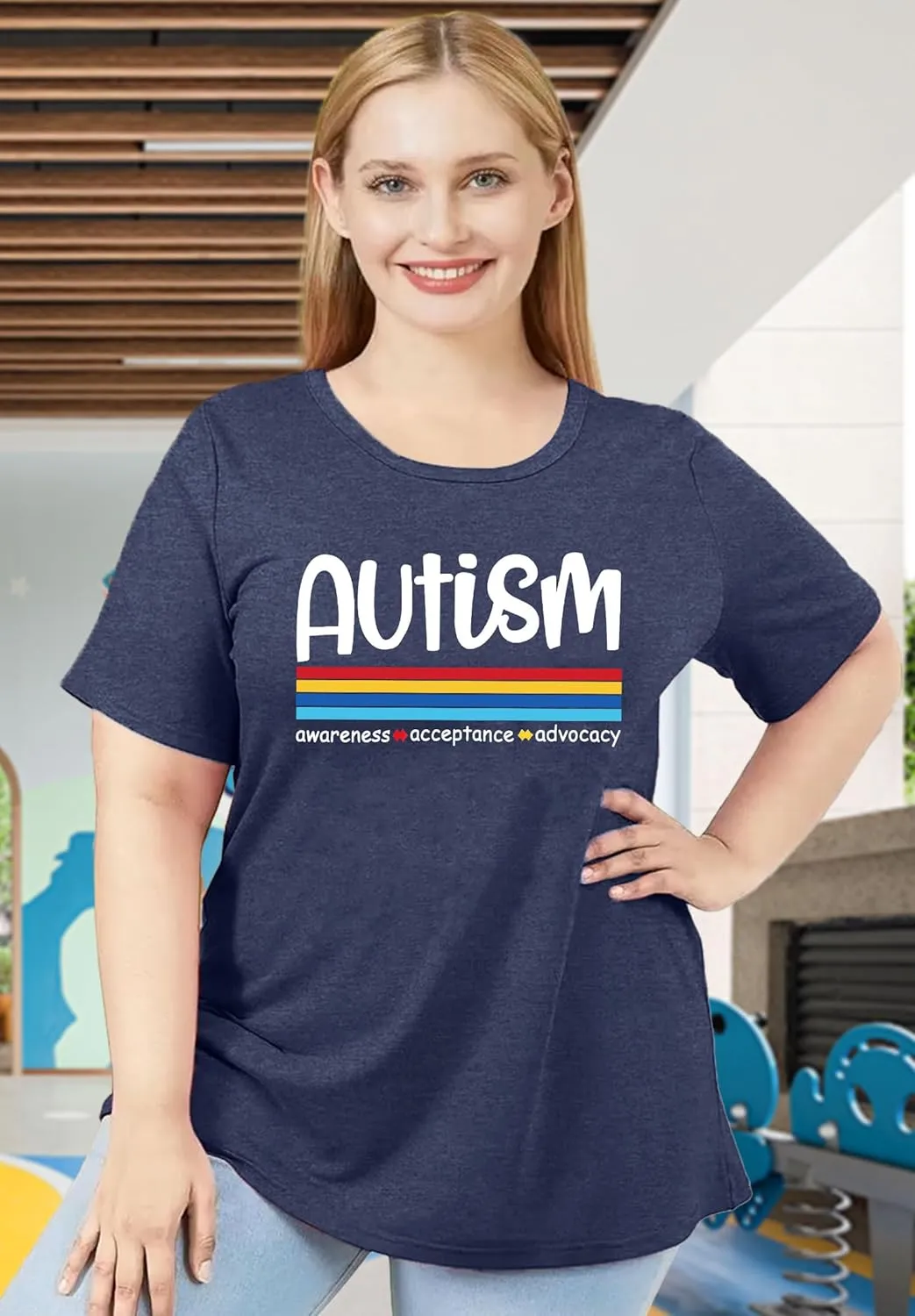 Plus Size Autism Shirt for Women Be Kind Autism Tshirt Autism Heart Graphic Tees Autism Accept Tops