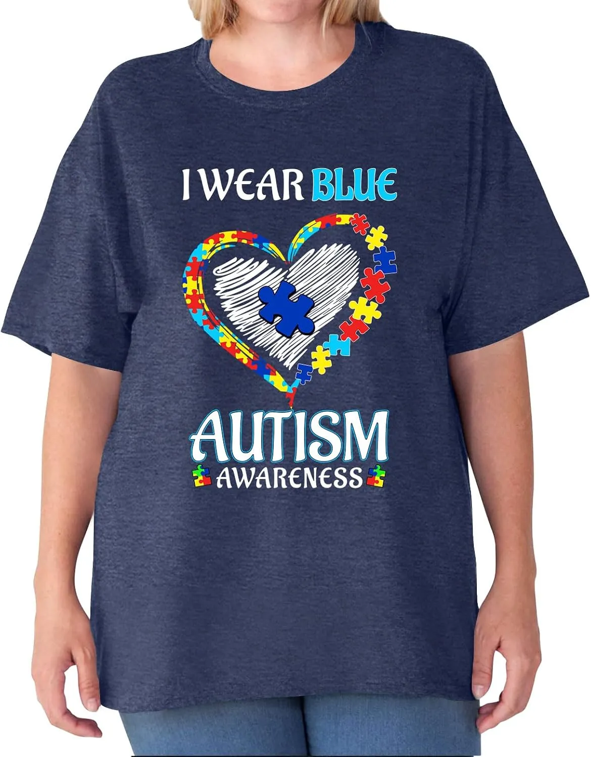 Plus Size Autism Shirt for Women Be Kind Autism Tshirt Autism Heart Graphic Tees Autism Accept Tops