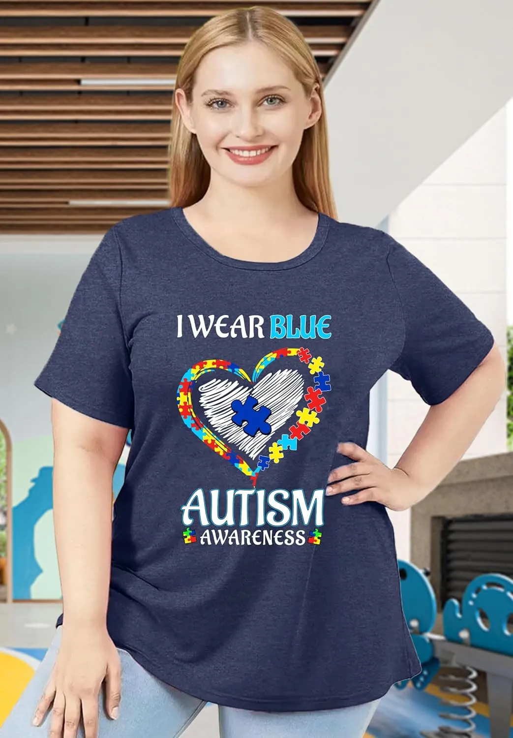 Plus Size Autism Shirt for Women Be Kind Autism Tshirt Autism Heart Graphic Tees Autism Accept Tops