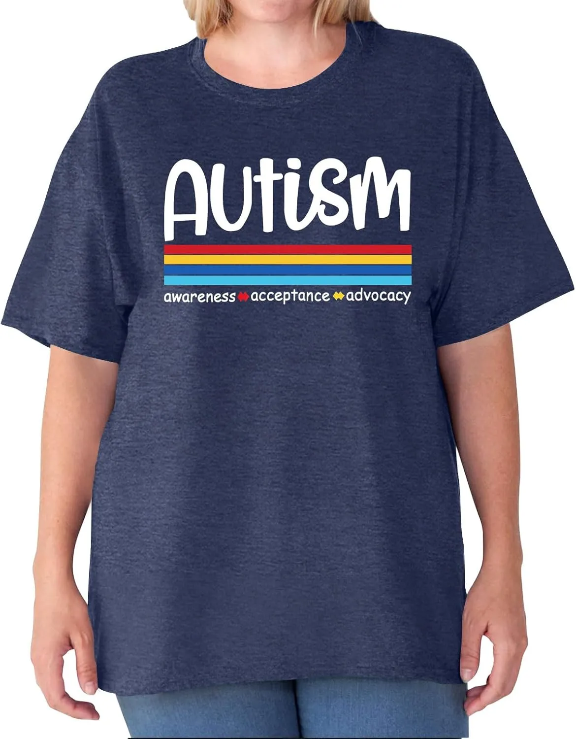 Plus Size Autism Shirt for Women Be Kind Autism Tshirt Autism Heart Graphic Tees Autism Accept Tops