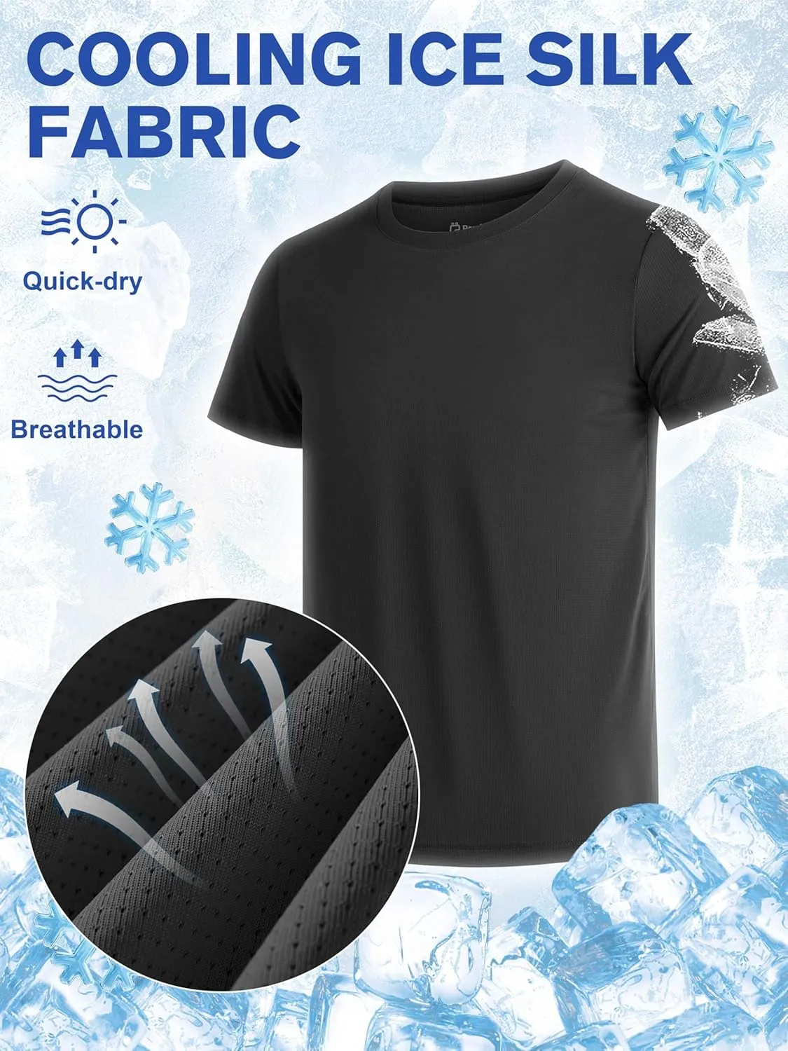 Poroka 5 Packs Boys Shirts Youth Mesh Quick Dry-Fit Athletic Performance T-Shirt Moisture Wicking Active Shirts for Boys