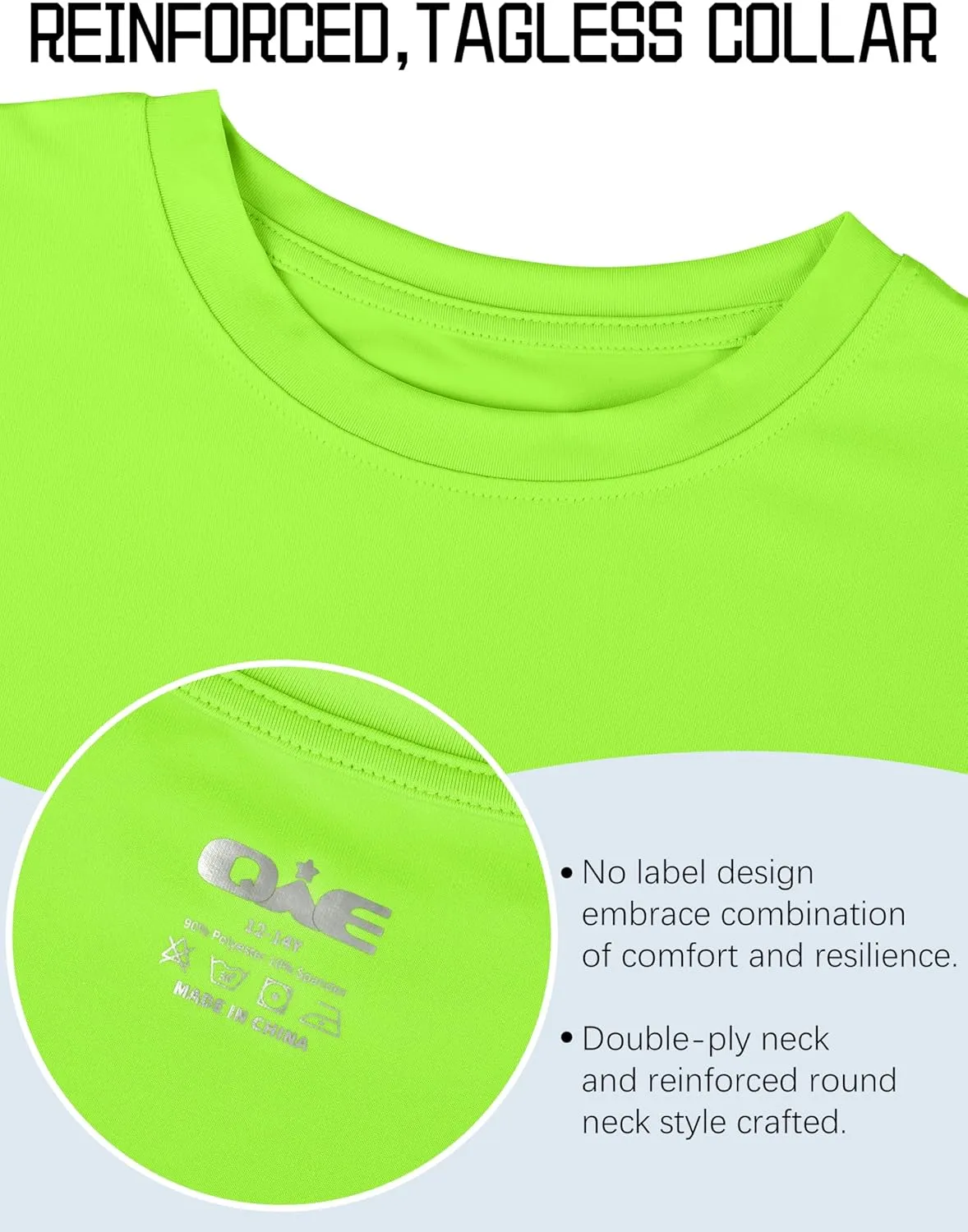 QWE 5 Pack Boys Shirts Youth Dry Fit Shirts Athletic Short Sleeve T-Shirt Boys' Activewear Tops for Youth Teens 5-18 Years
